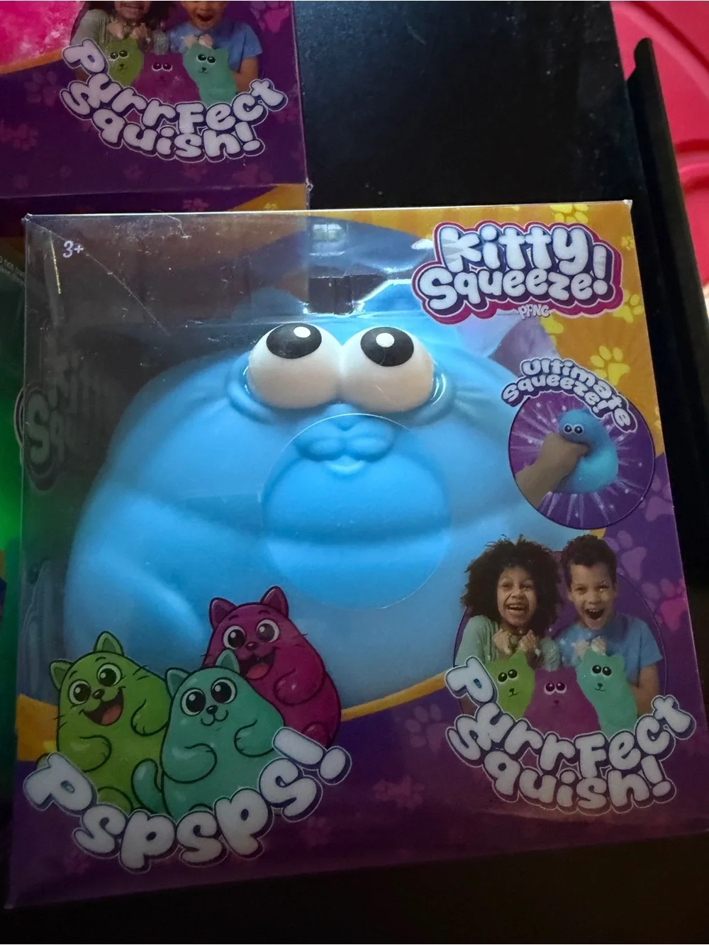 New All 3 Jumbo Kitty Cat Squeeze Blue Pink Green XL Squishy Toy PPNC Sensory